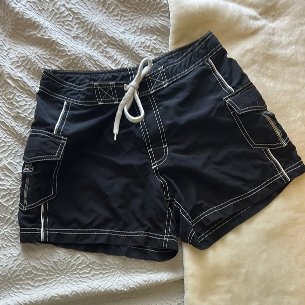 O'Neill Black Swim Shorts with White Accents